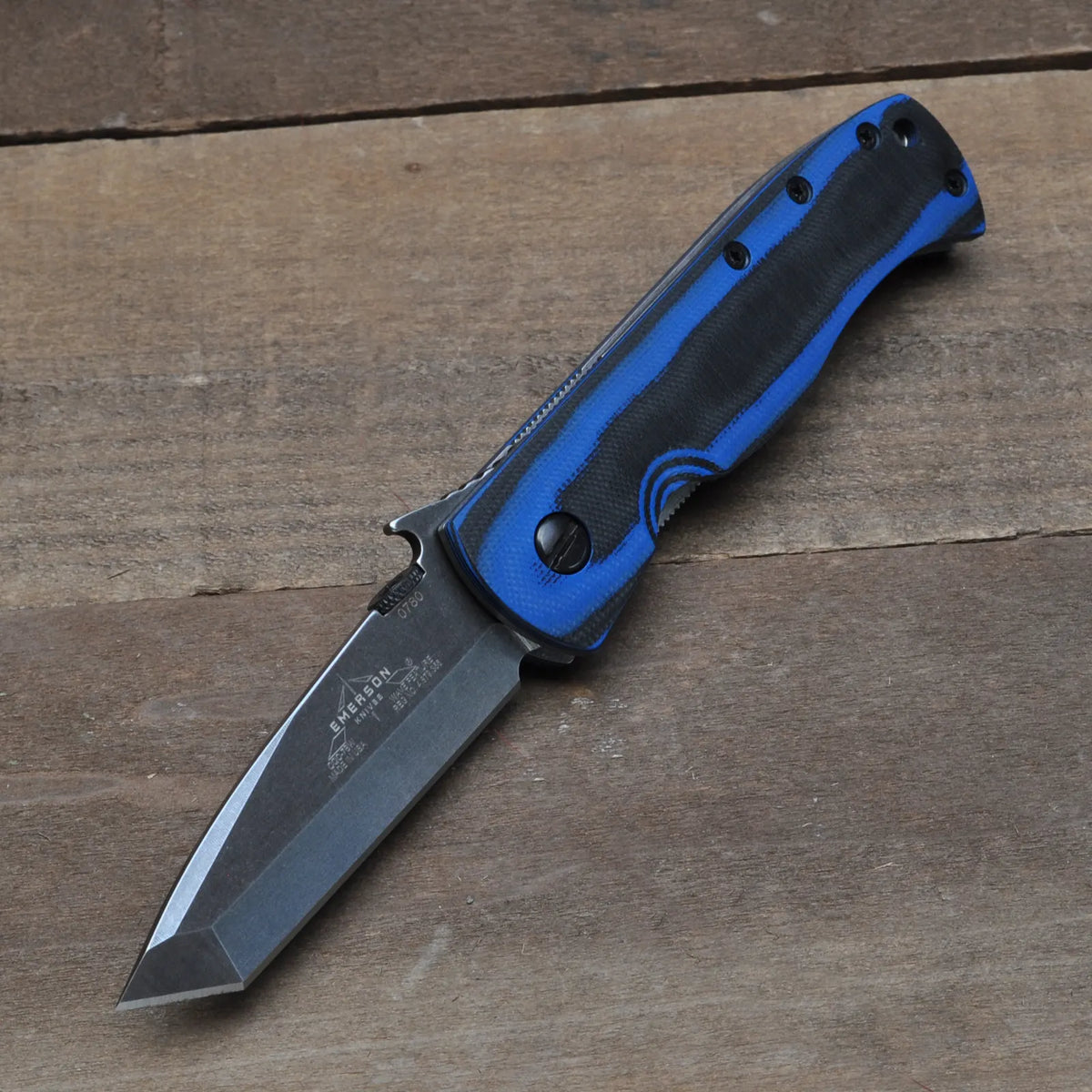 CQC-7BW with Black and Blue Contoured G-10 TF