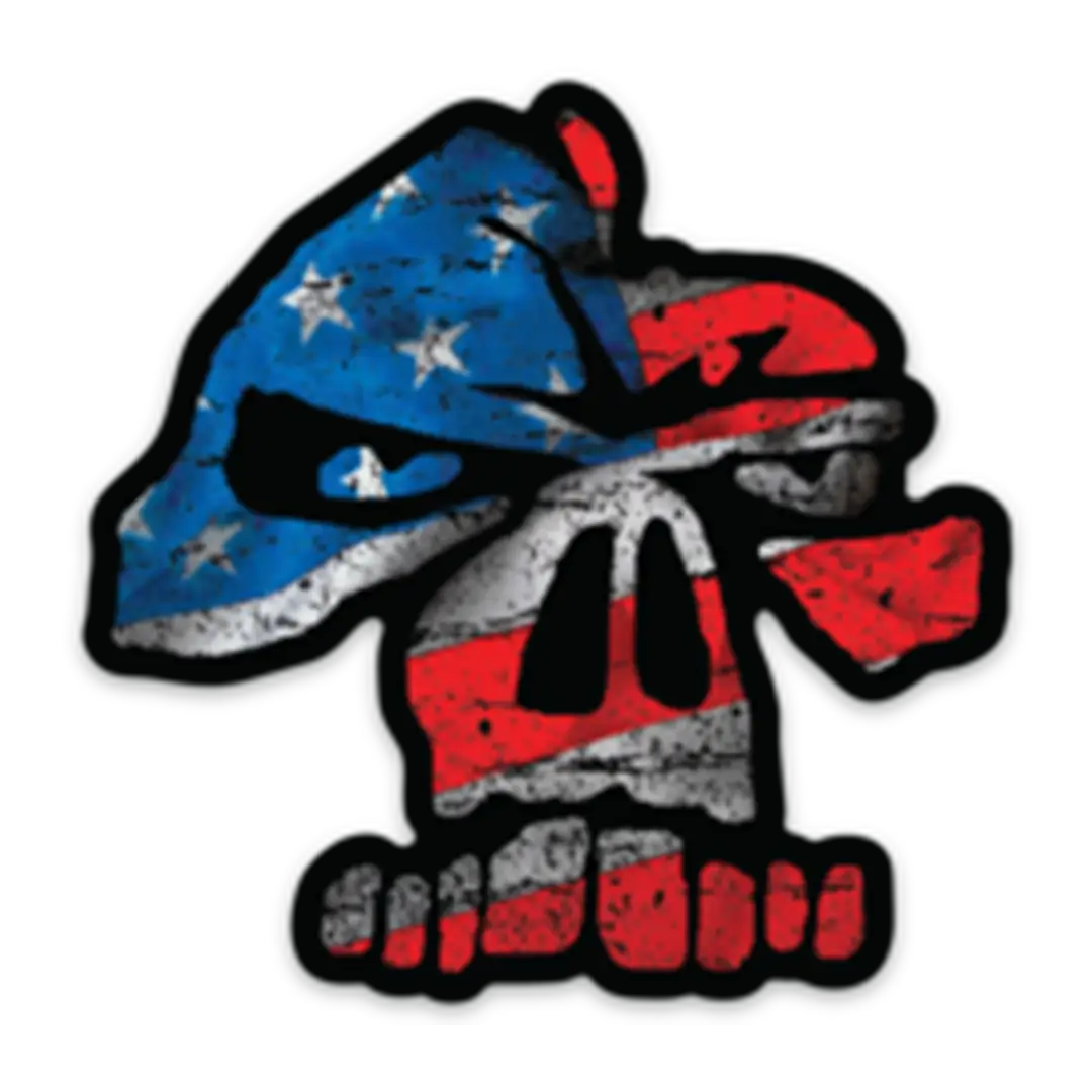 Patriotic Skull Sticker