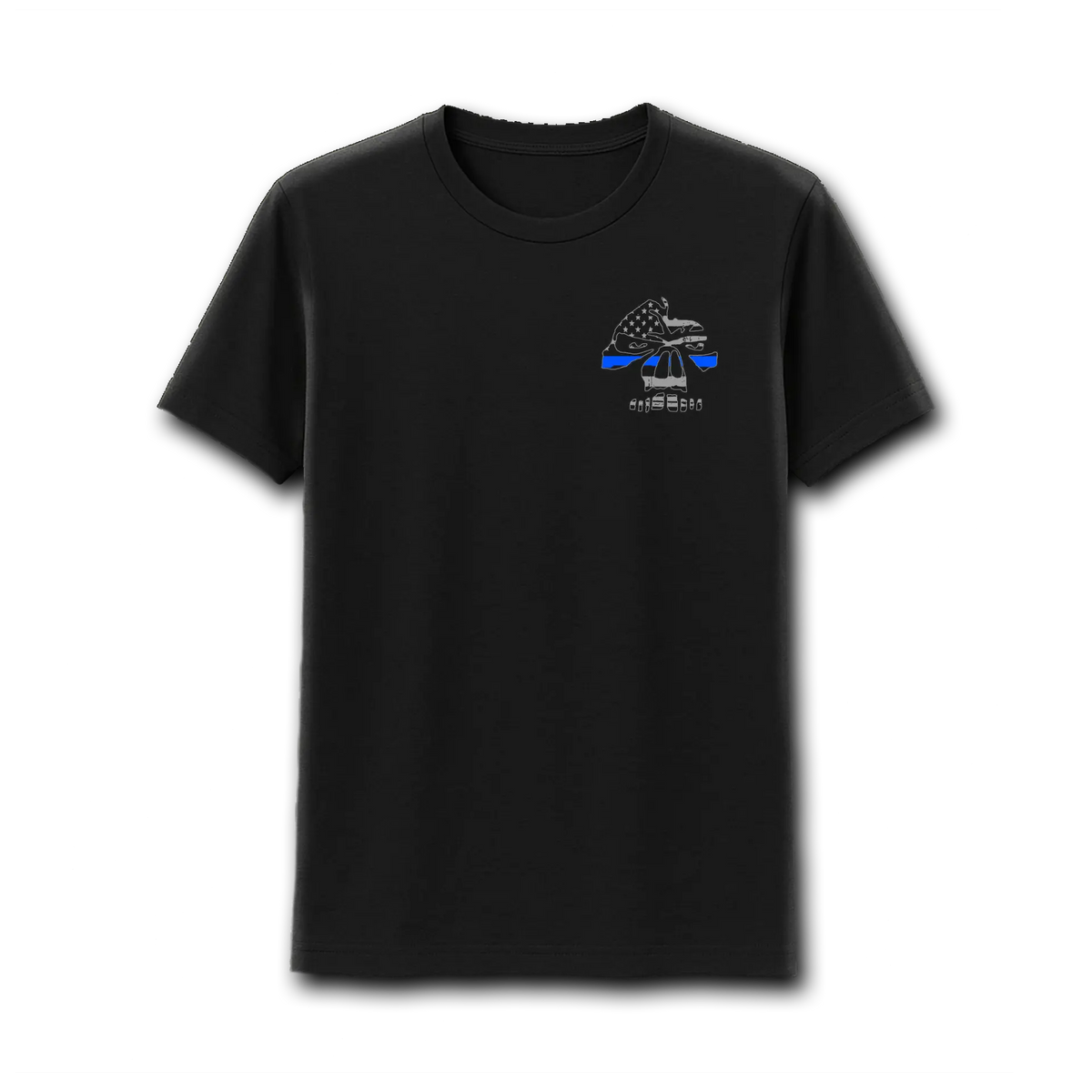 Blue Line Skull T-Shirt