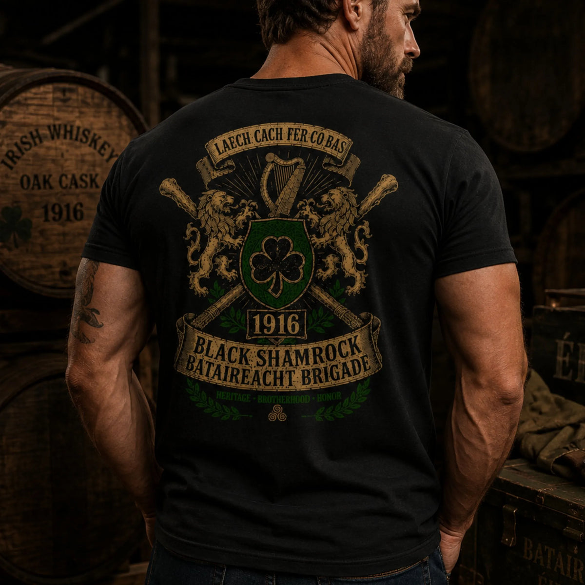 Black Shamrock Bataireacht Warrior T-Shirt
