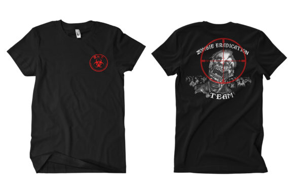 Emerson Zombie Eradication Team T Shirt in Black with Red