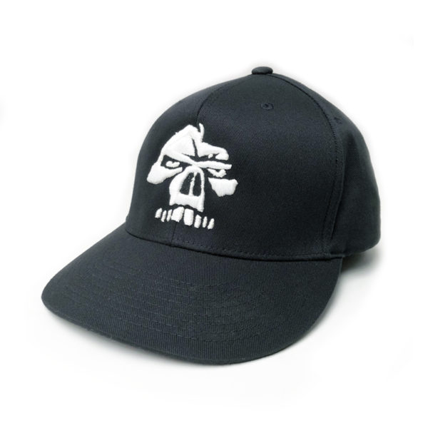 3d skull hat black